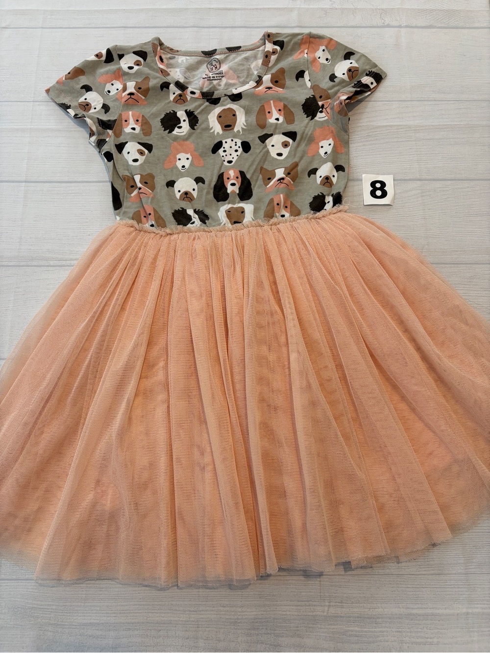 Taylor Joelle Dog Print Tulle Kids Dress
